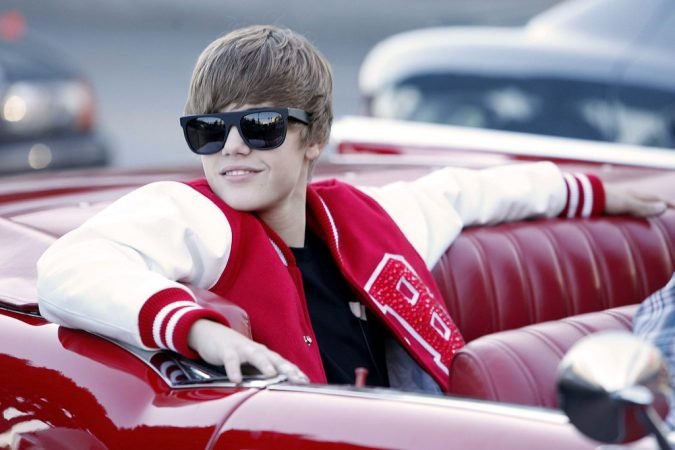 Justin Bieber red jacket