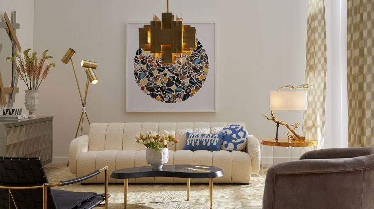 Gold Lighting in living room