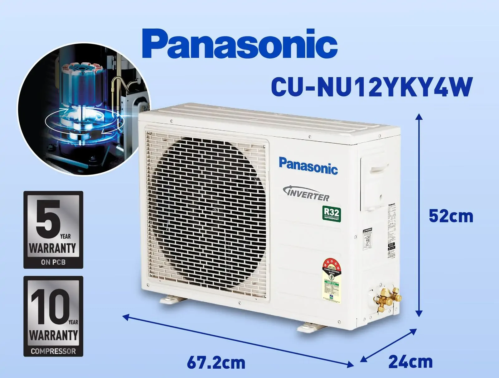 Panasonic 1 Ton 4-star Wi-Fi Inverter Smart Split AC
